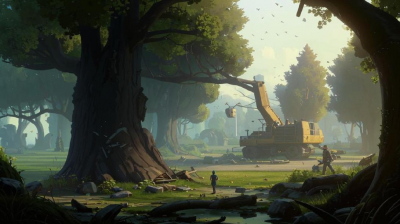 Деревья исчезают из сквера около музея первого президента в Астане